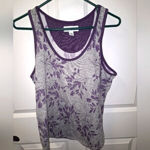 A Live Love Lounge  purple floral print tank top in a ladies' size XXL.
